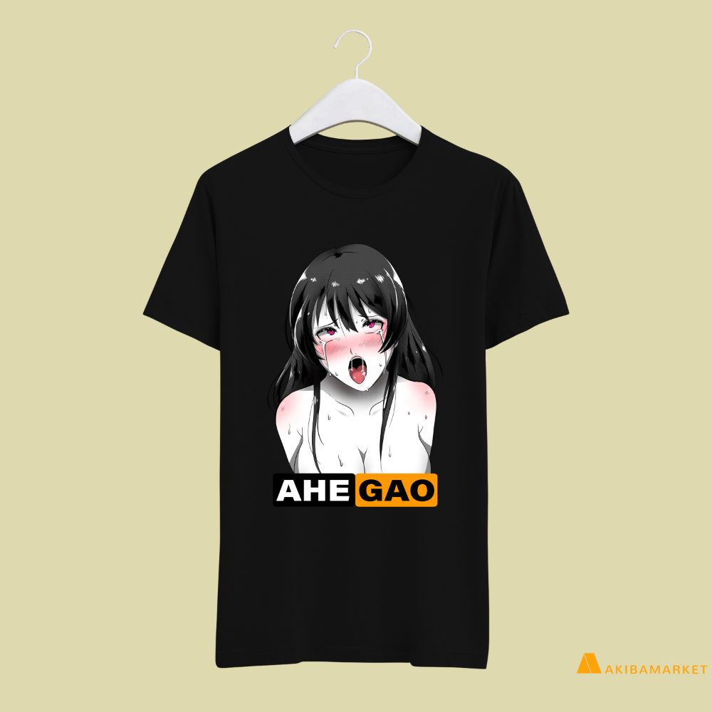 Camiseta Mulheres Hentai Waifu Ahegao Anime T Shirt Retr Otaku Fash