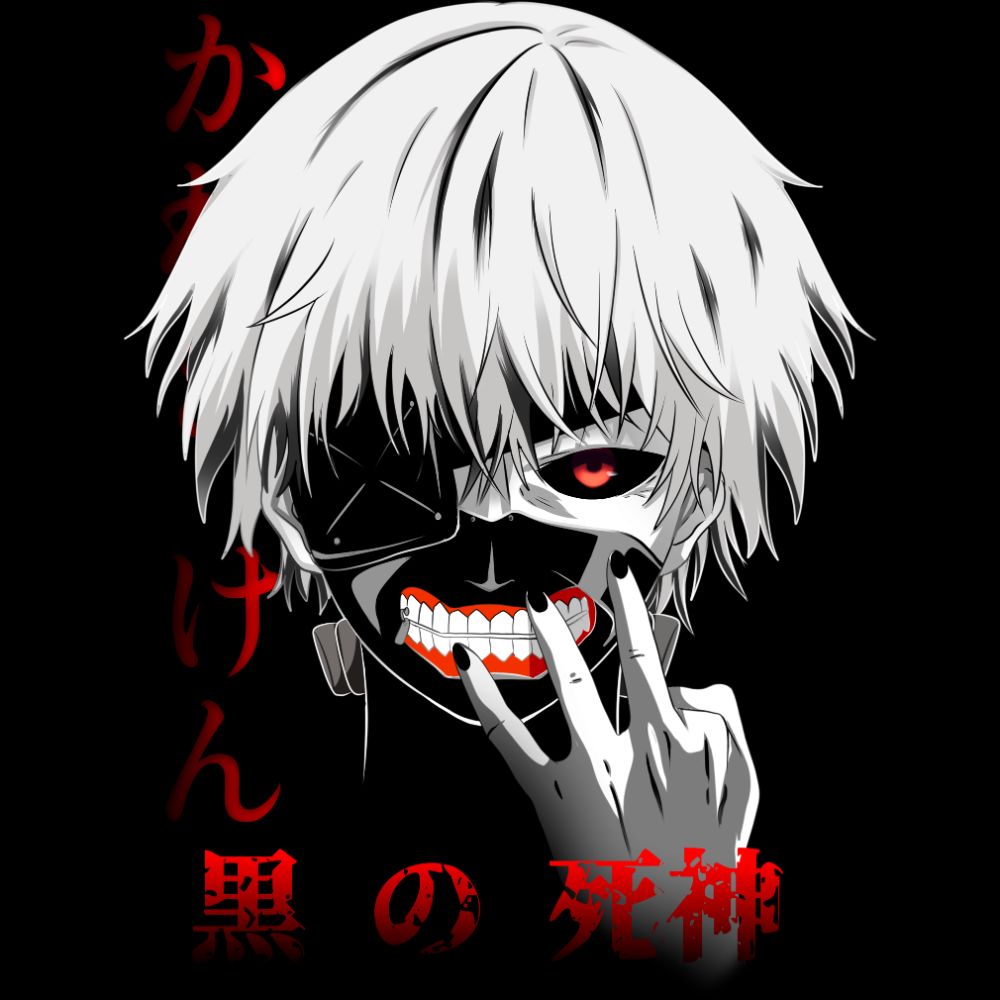 Desenho do Kaneki de Tokyo Ghoul feito no celular